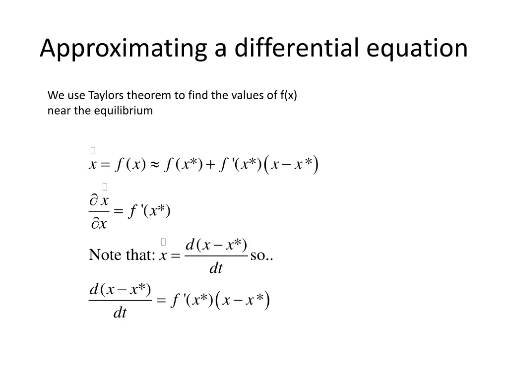 approximating a differential equation