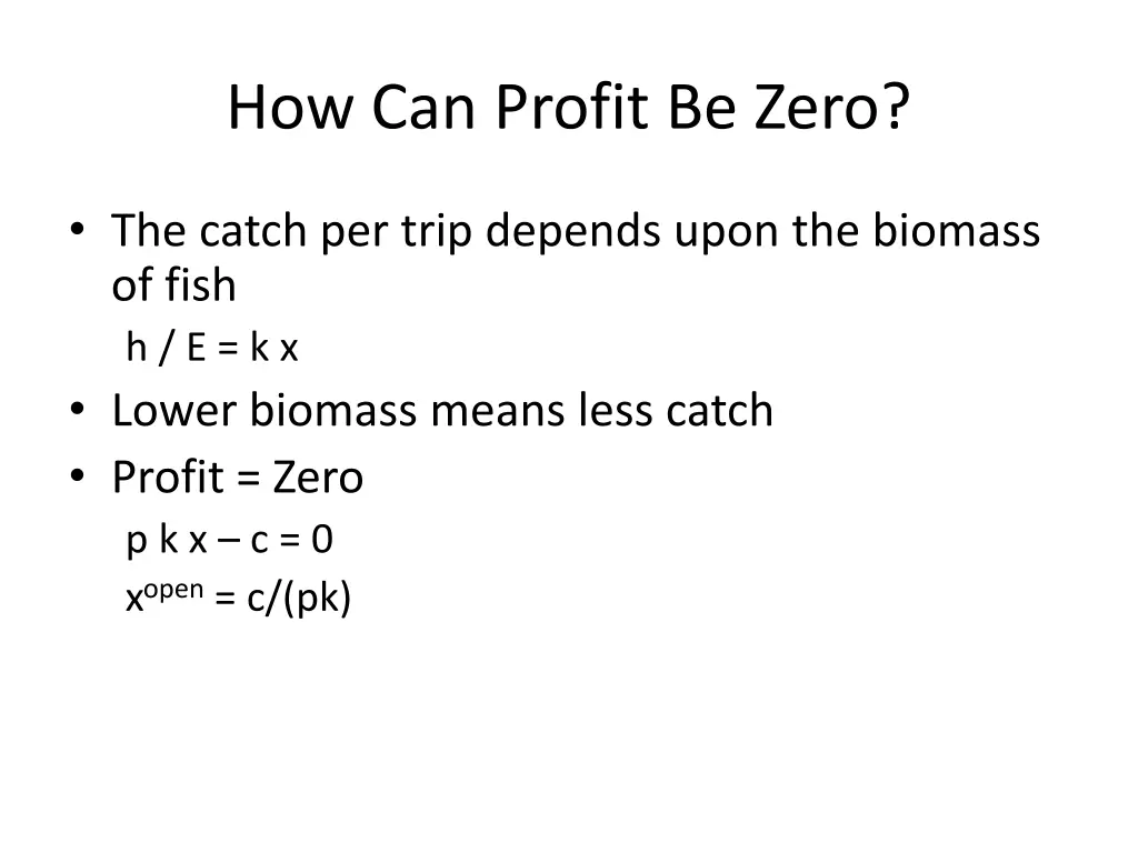 how can profit be zero