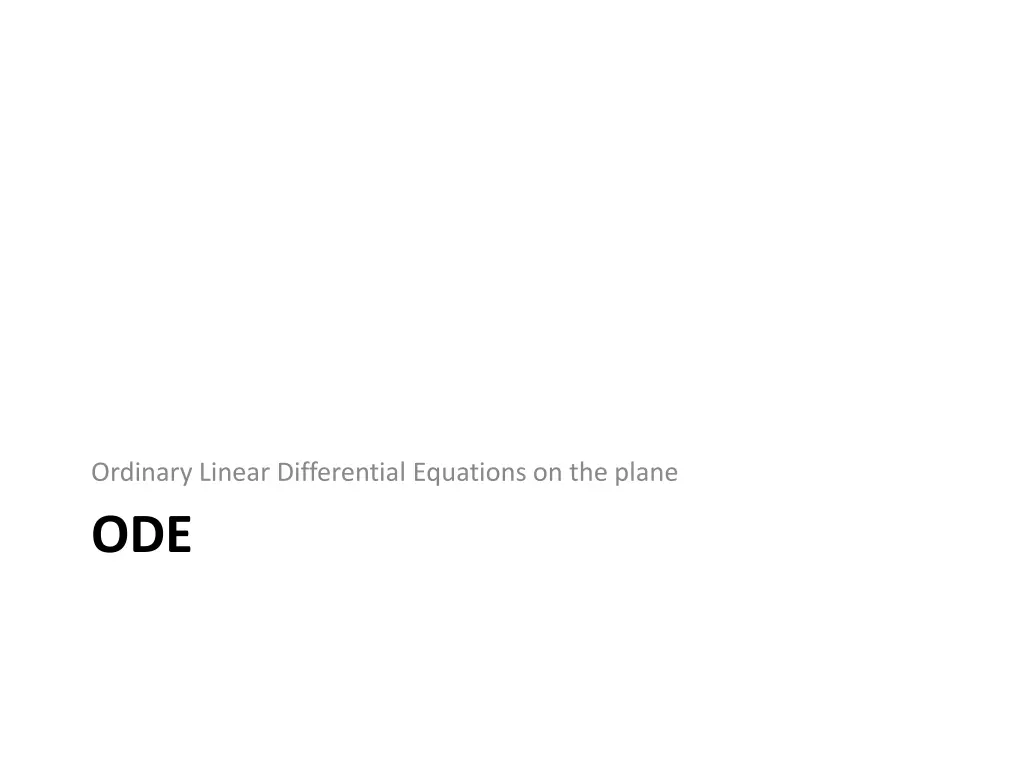 ordinary linear differential equations