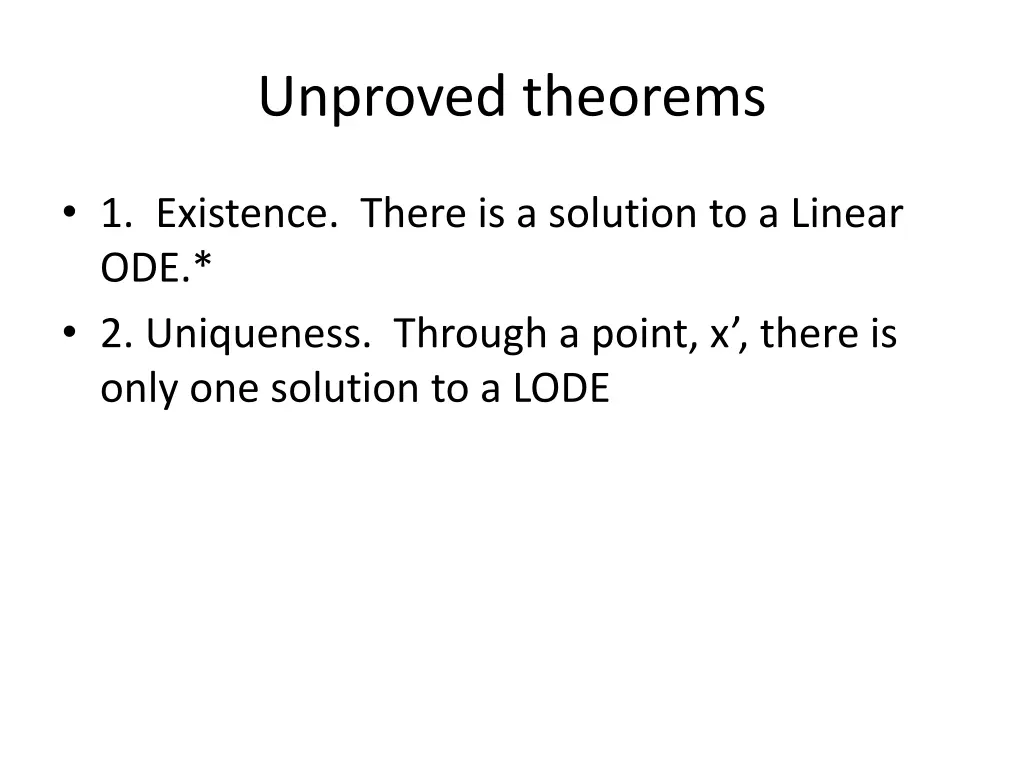 unproved theorems