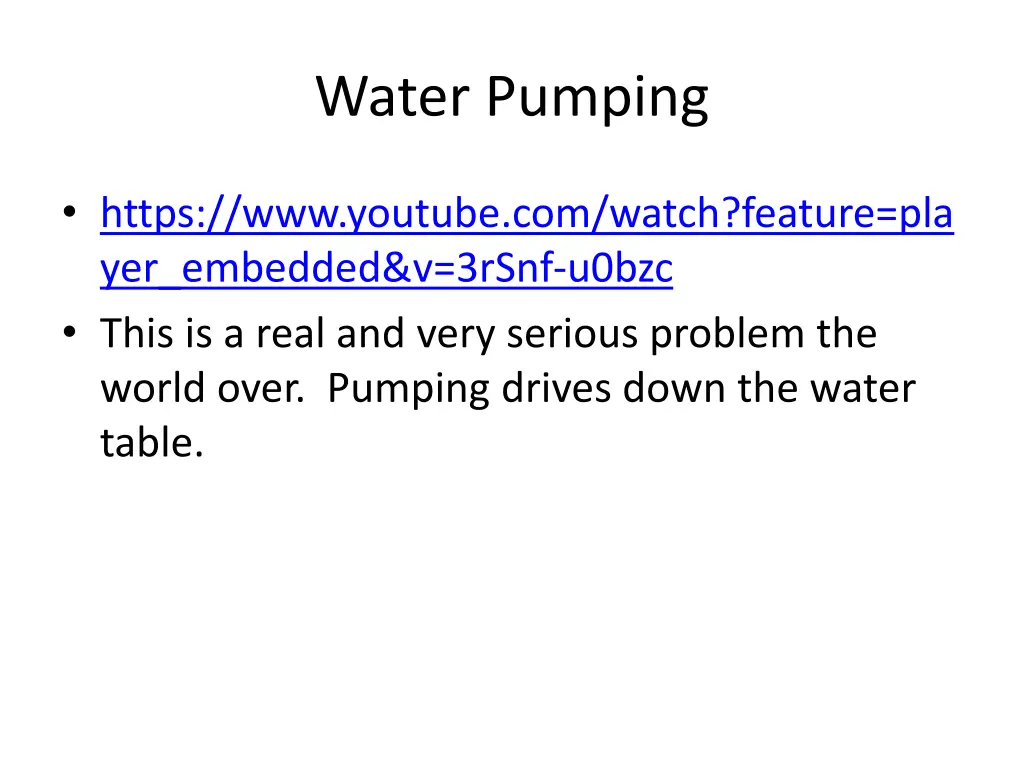 water pumping