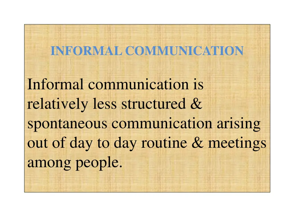 informal communication