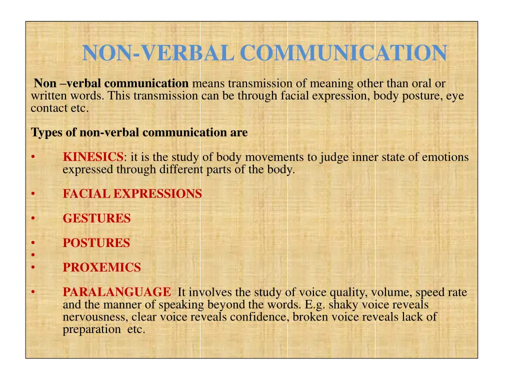 non verbal communication