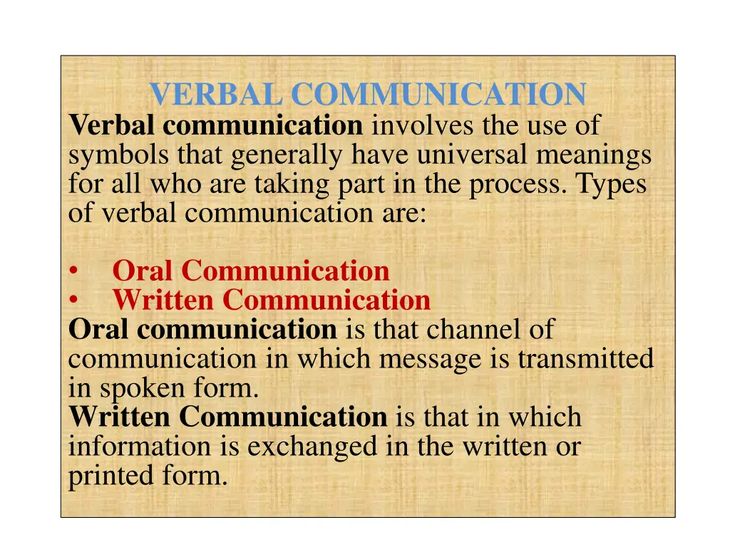 verbal communication verbal communication