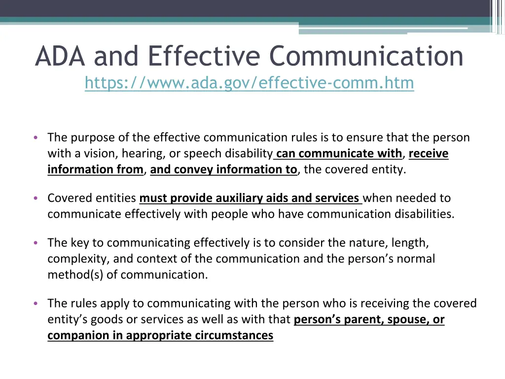 ada and effective communication https