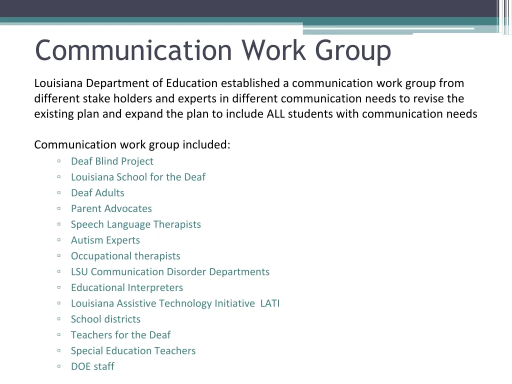 communication work group