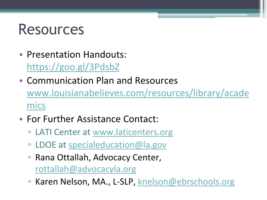 resources
