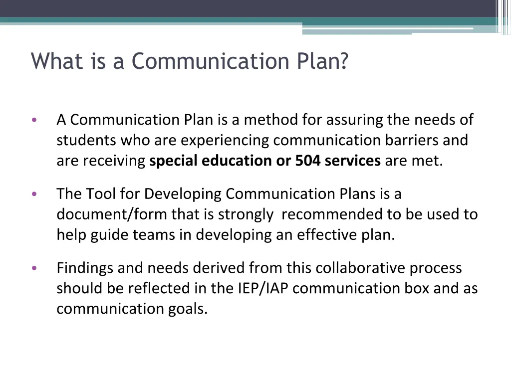 what is a communication plan