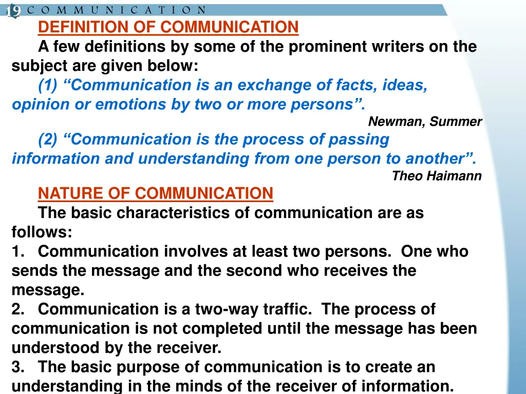 definition of communication a few definitions