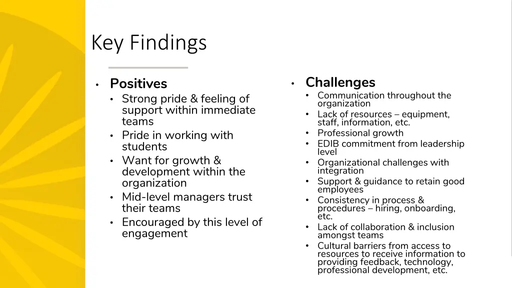 key findings