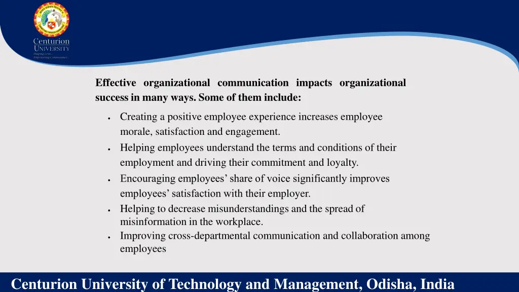 effective organizational communication impacts