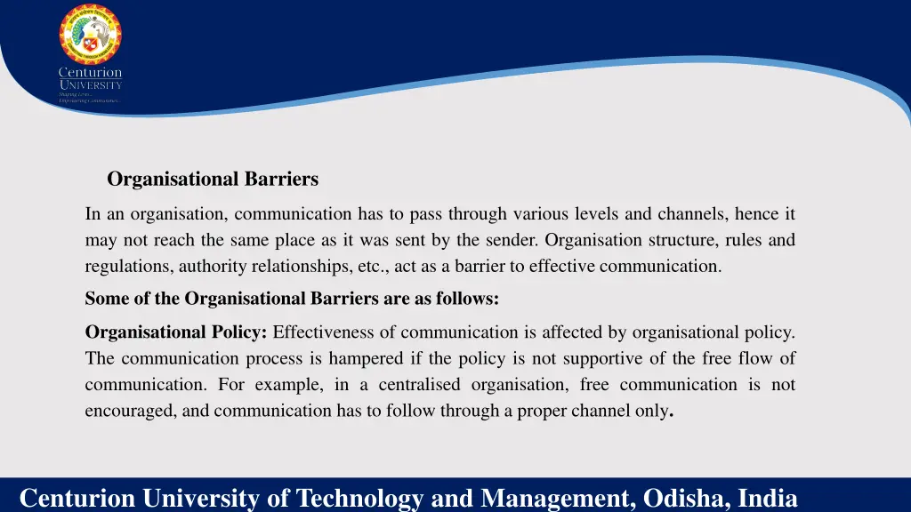 organisational barriers