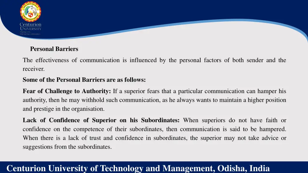 personal barriers
