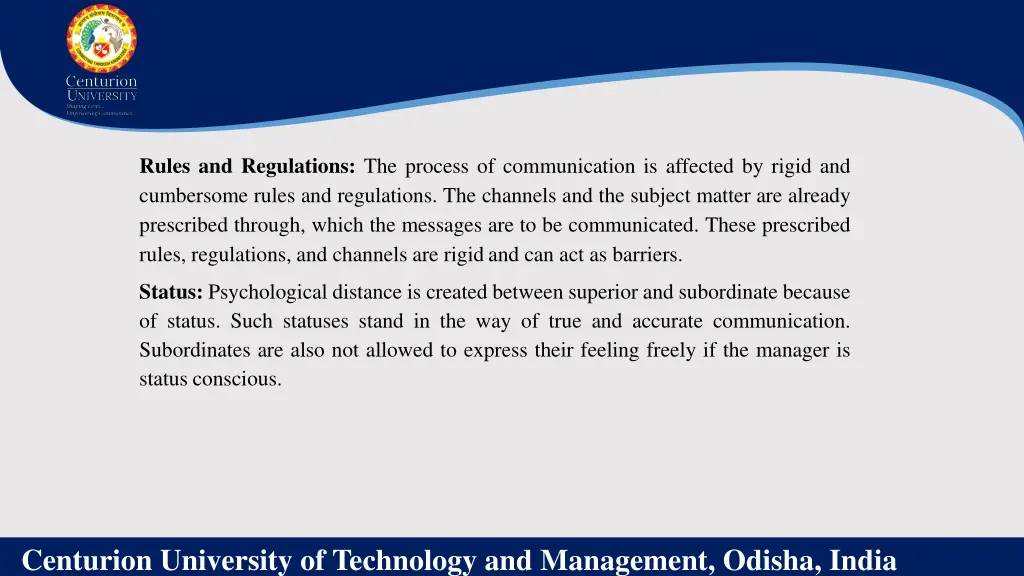 rules and regulations the process