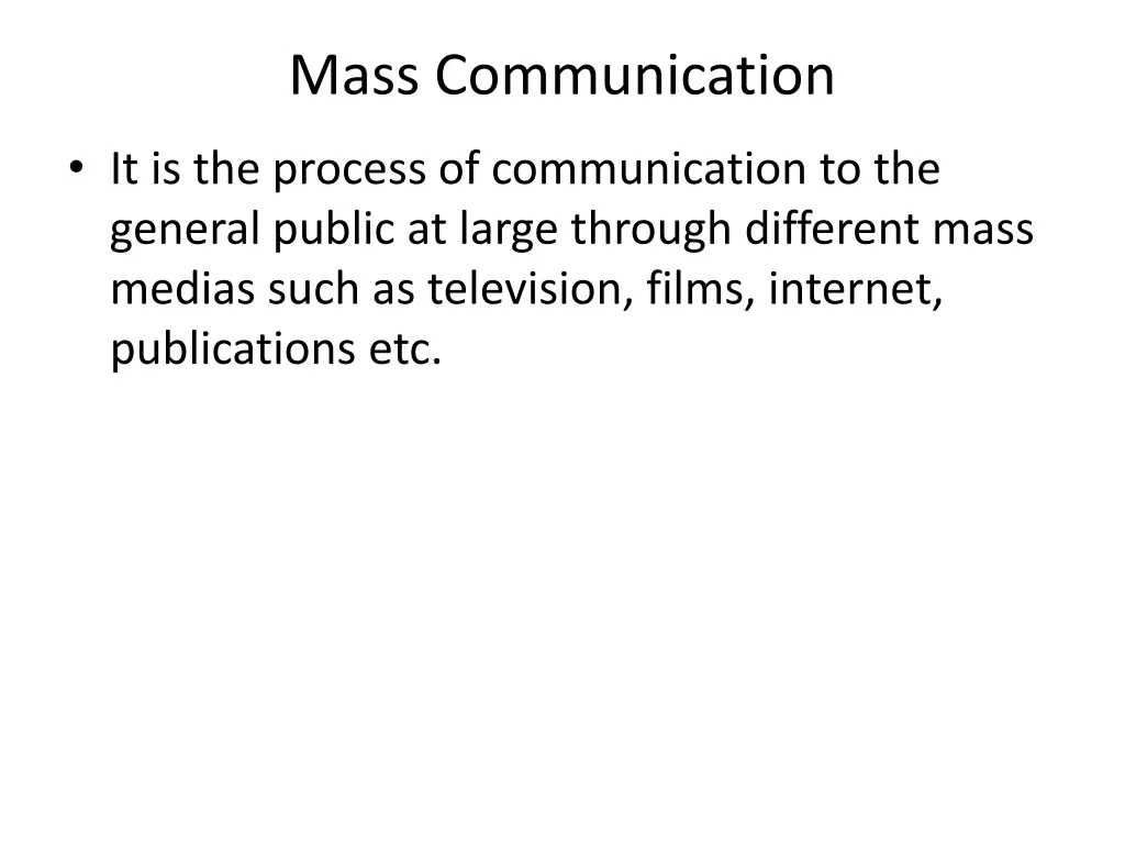 mass communication