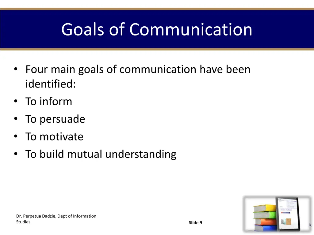 goals of communication