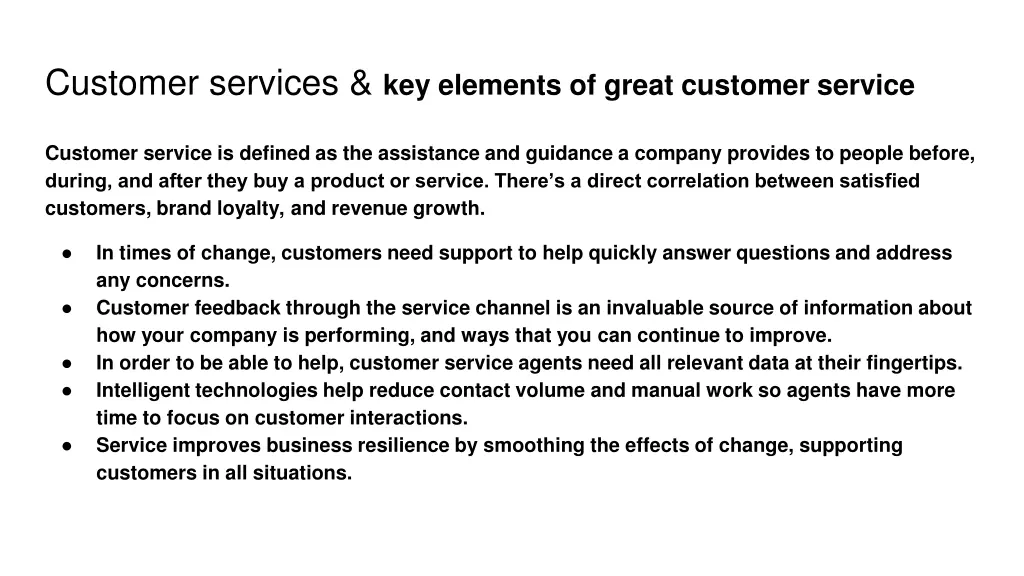 customer services key elements of great customer