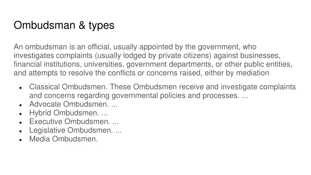 ombudsman types