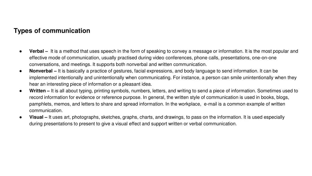 types of communication