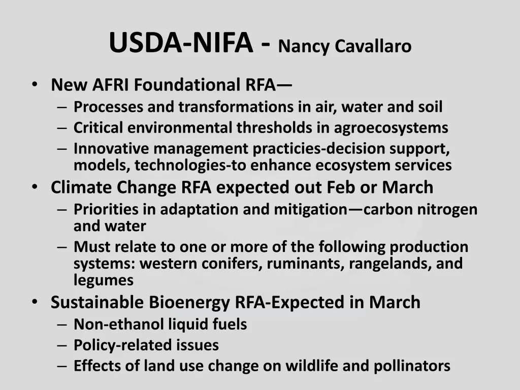 usda nifa nancy cavallaro