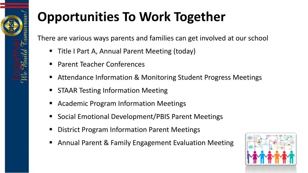 opportunities to work together