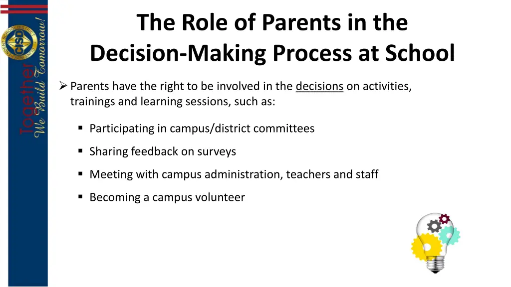 the role of parents in the decision making