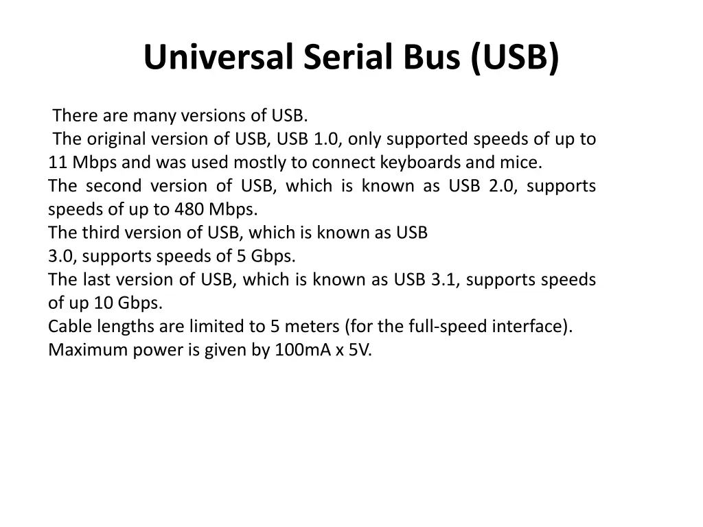 universal serial bus usb 1