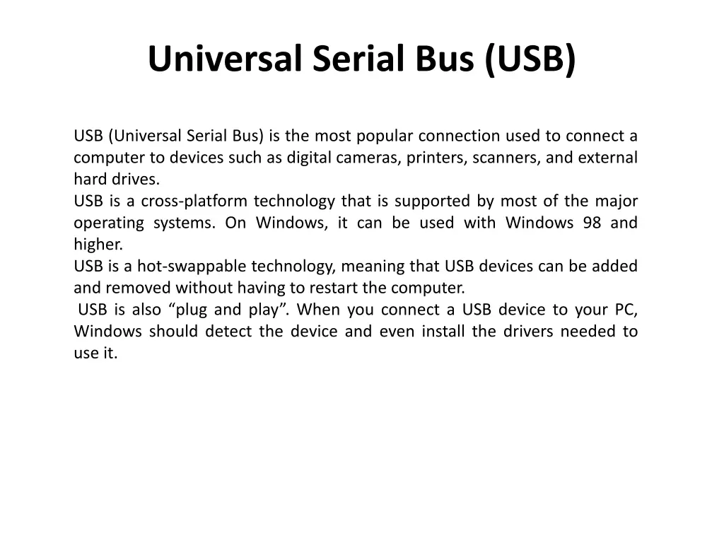 universal serial bus usb