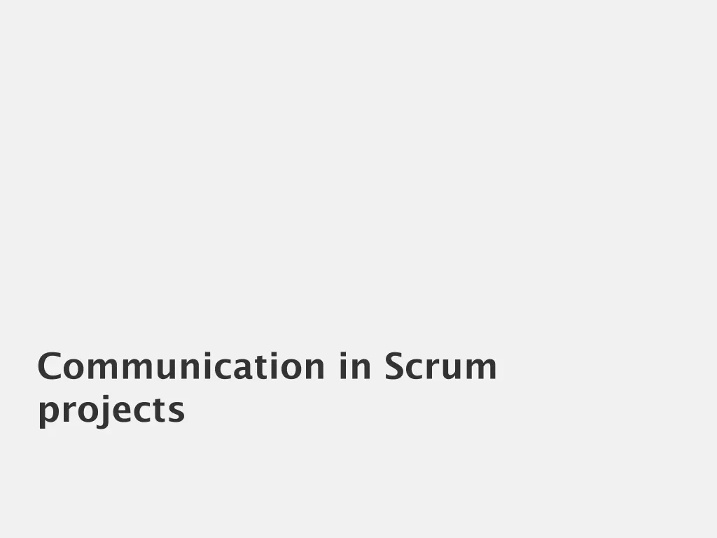 communication in scrum projects