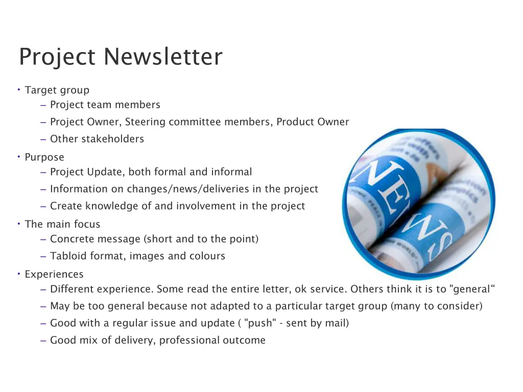 project newsletter