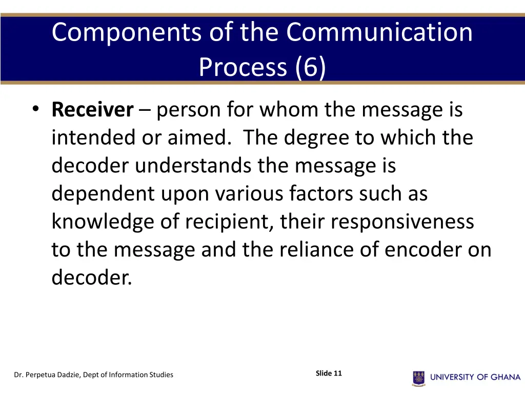 components of the communication process 6
