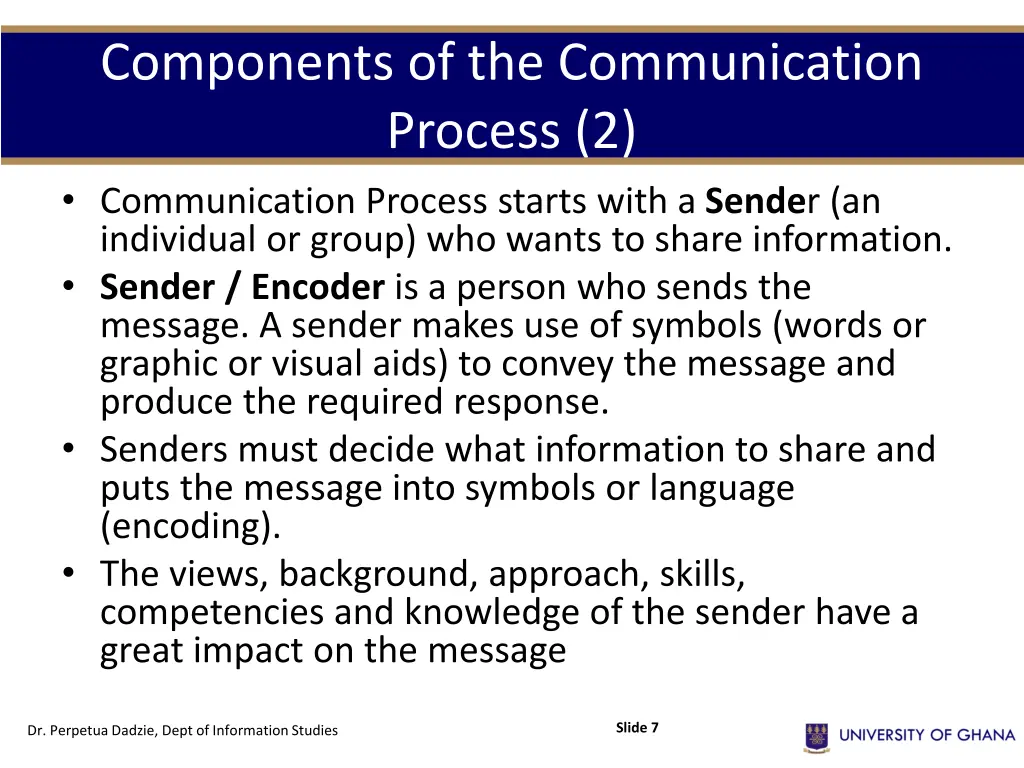 components of the communication process