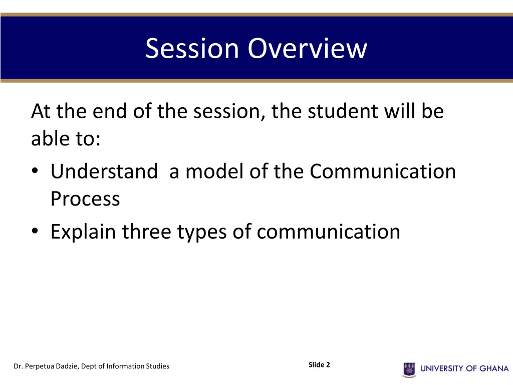 session overview