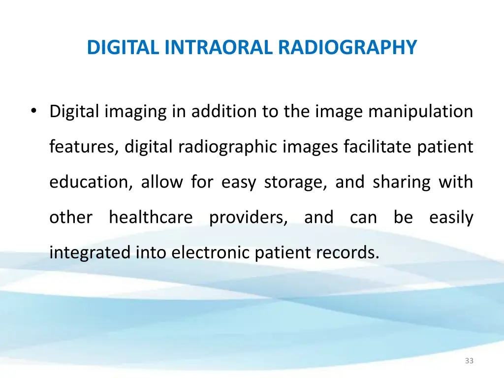 digital intraoral radiography