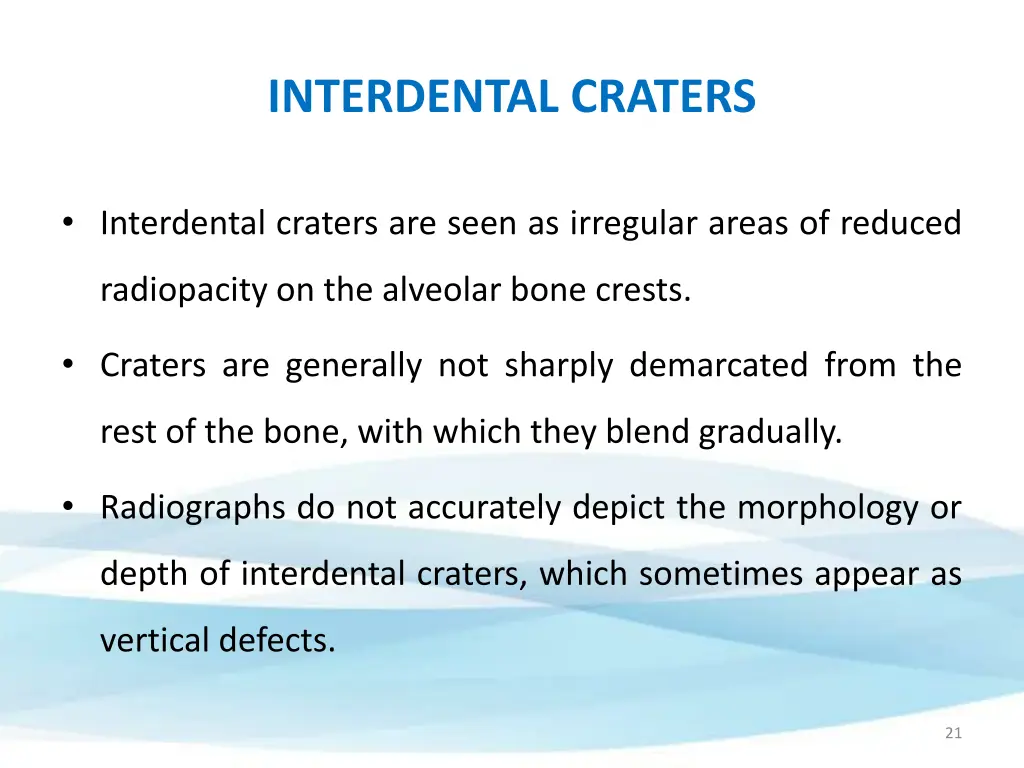 interdental craters