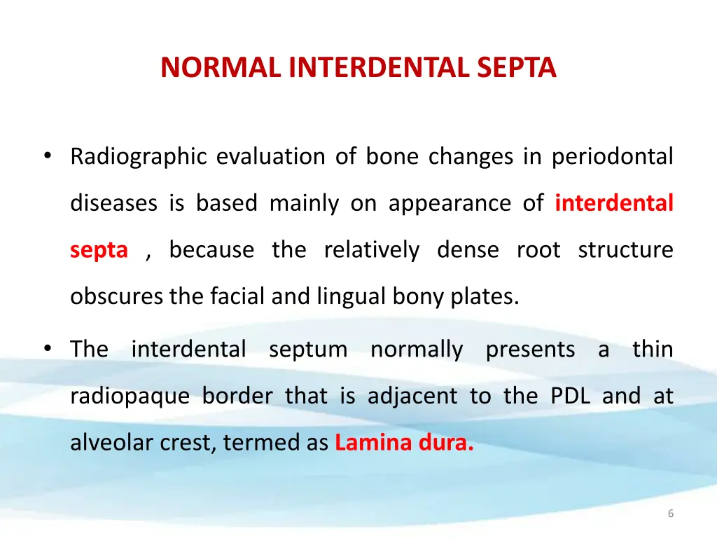 normal interdental septa