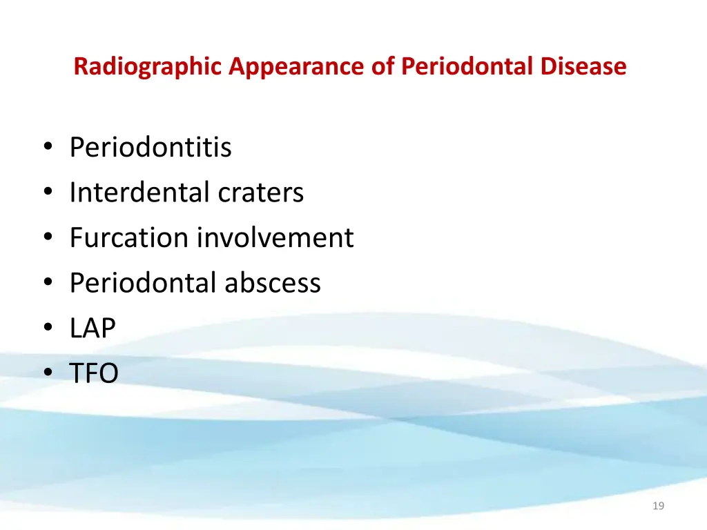 radiographic appearance of periodontal disease