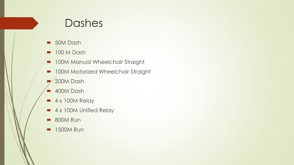 dashes