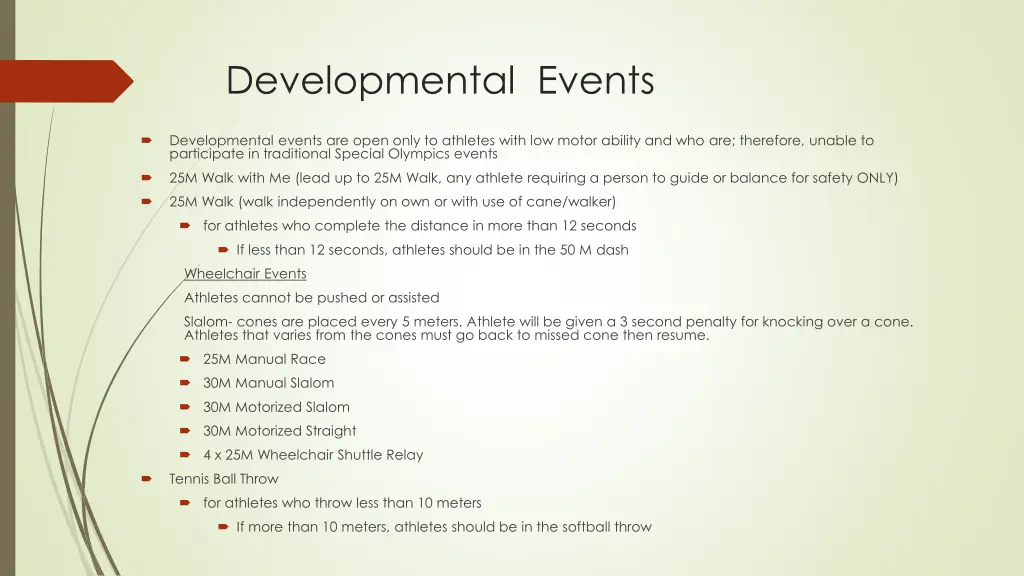 developmental events