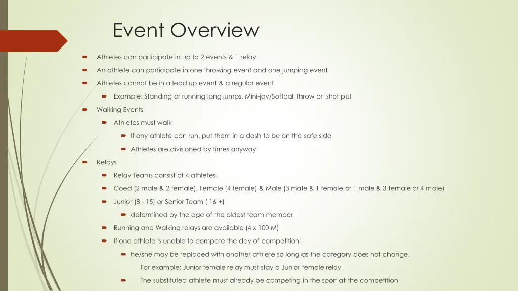 event overview