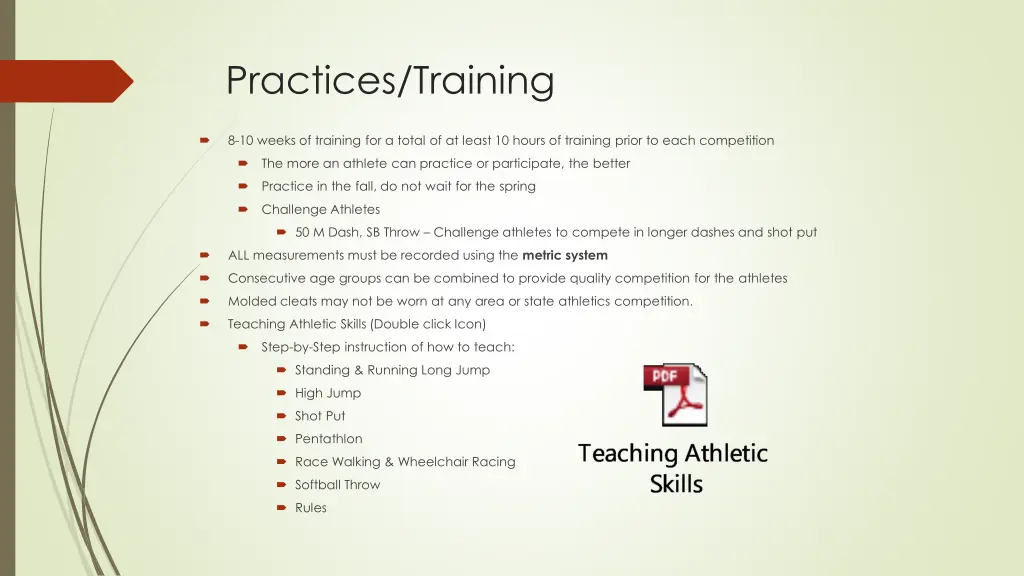 practices training