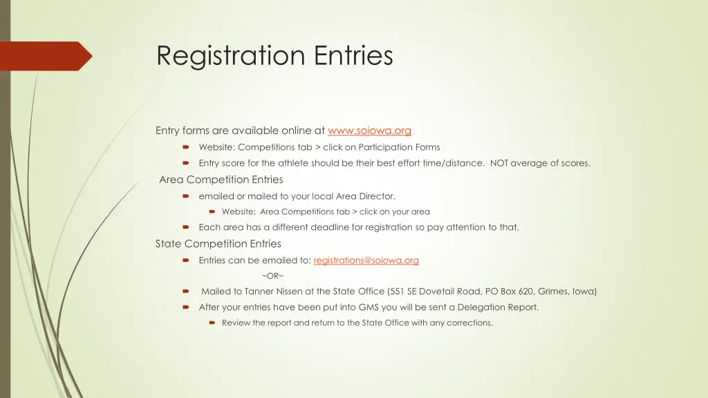 registration entries