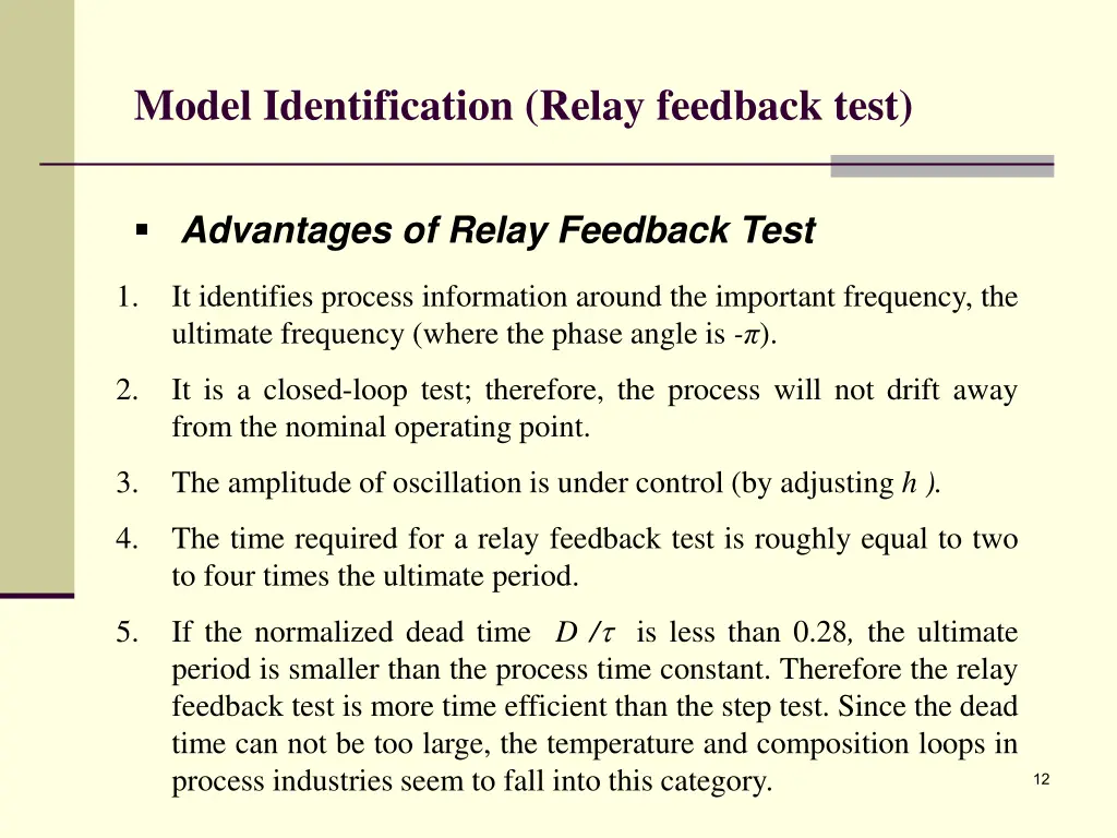 model identification relay feedback test 2