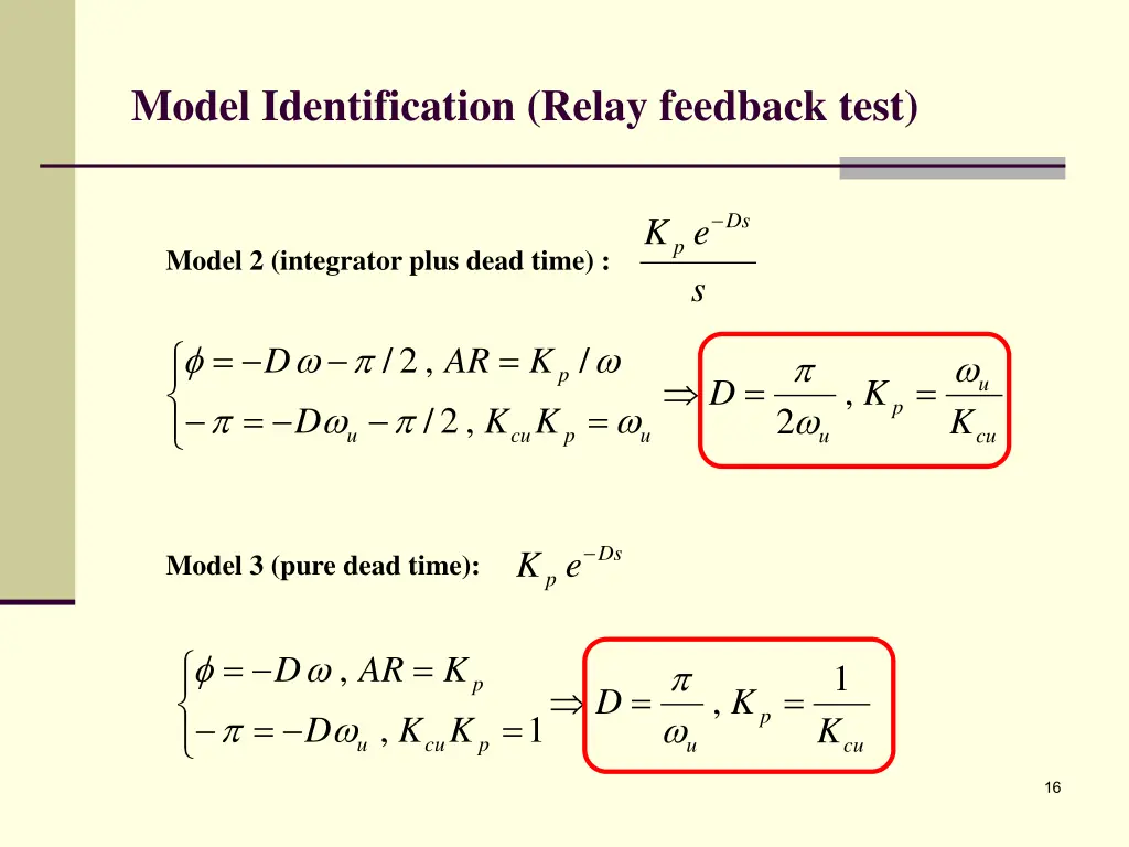 model identification relay feedback test 6