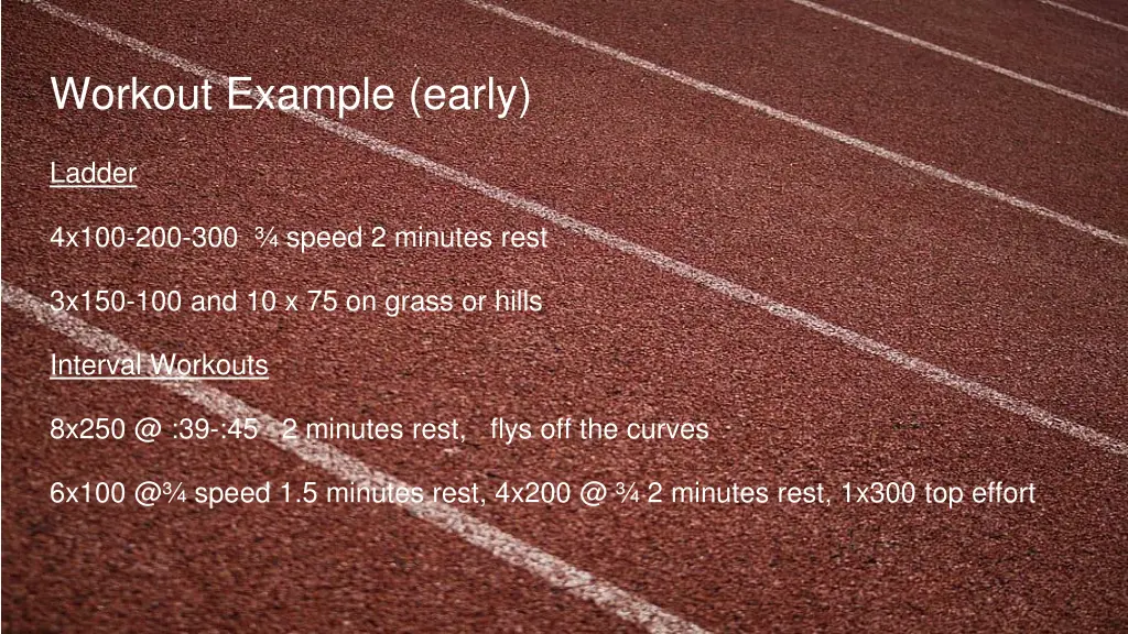 workout example early