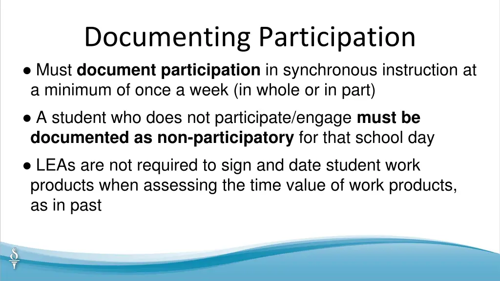 documenting participation must document