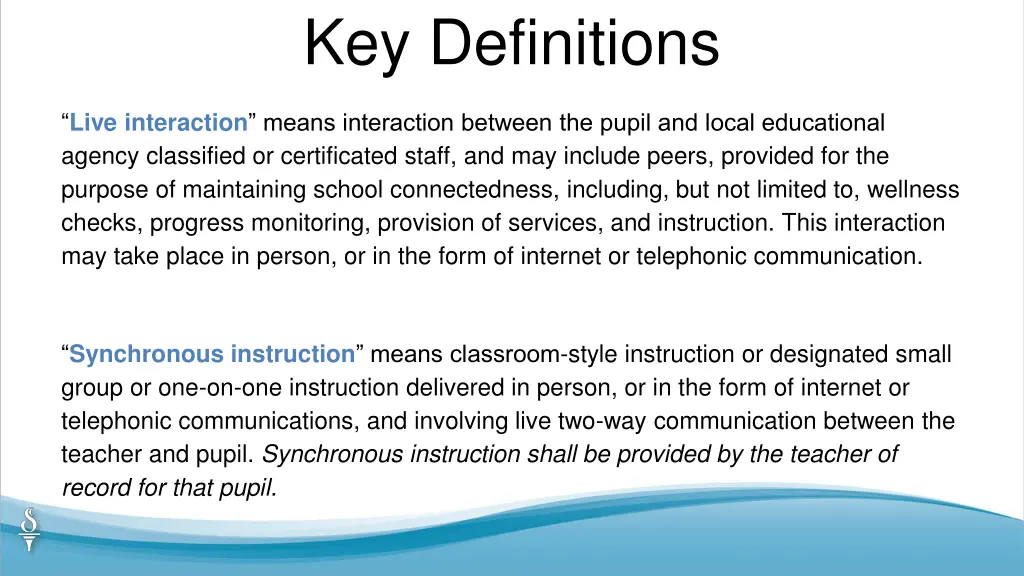 key definitions