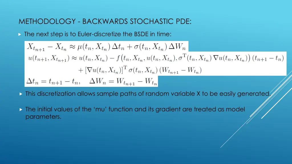 methodology backwards stochastic pde 1