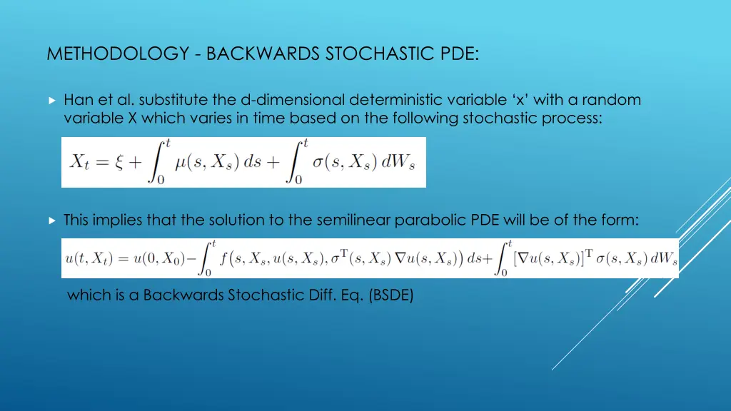 methodology backwards stochastic pde