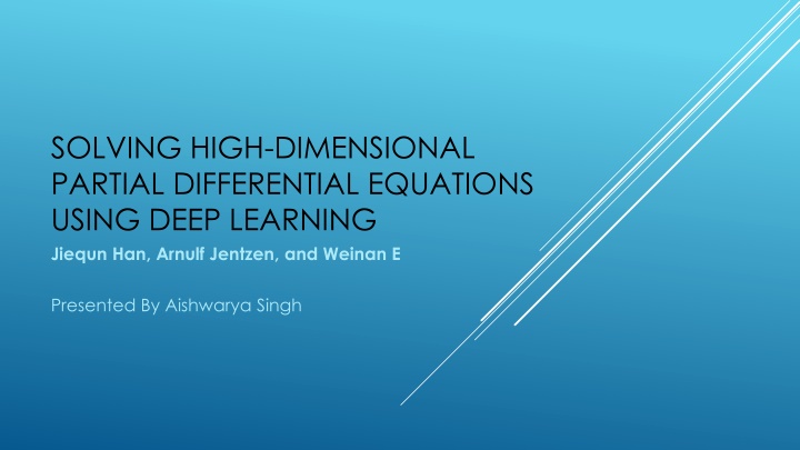 solving high dimensional partial differential